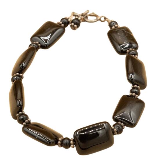 Unbranded Rectangle Mini Stone Black Bracelet - Picture 5 of 6